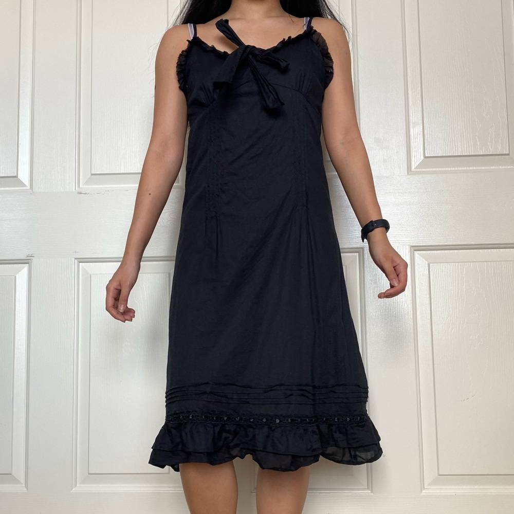Black Babydoll Midi Dress